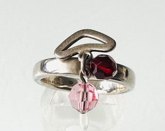 925 silver FOSSIL ring with movable pendants!