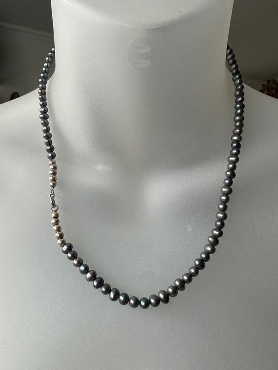 Perlenkette mit Silberkugeln 925 Silber - dunkle … - image 7