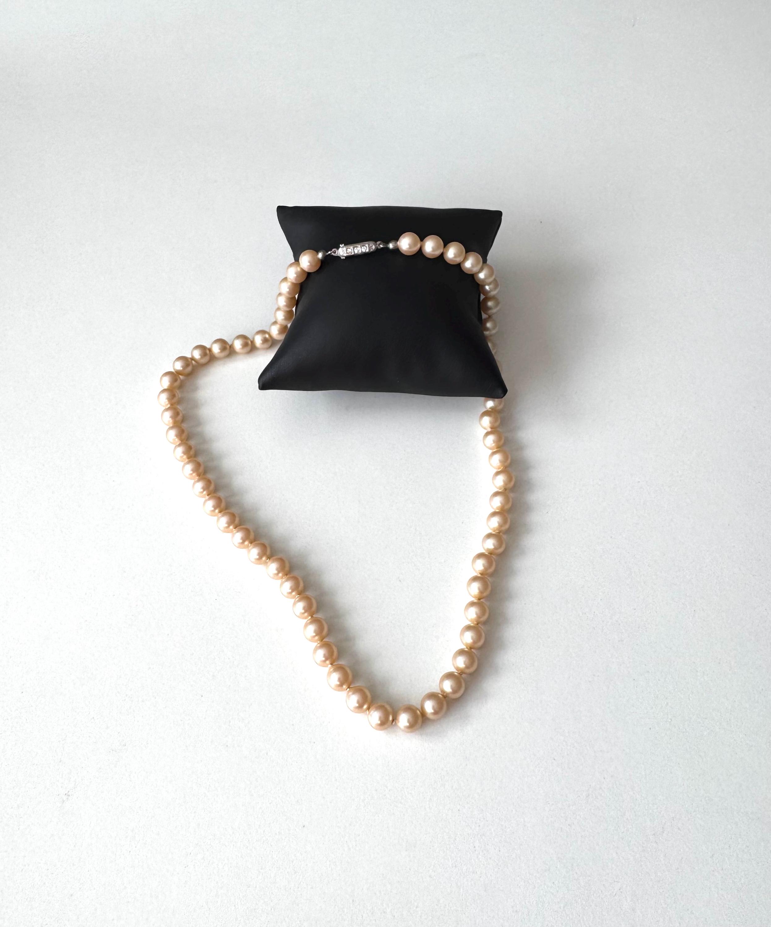 Collier De Perles Ancien Avec Fermoir En Argent Massif - Bijou Vintage Occasion - Sans Marque