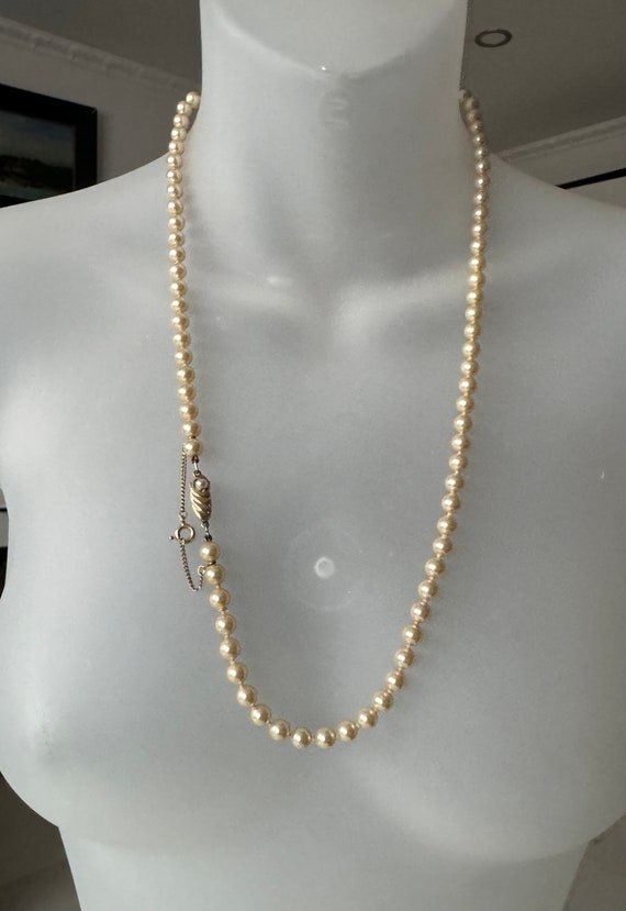 Elegante Vintage Perlenkette mit vergoldetem 925e… - image 3