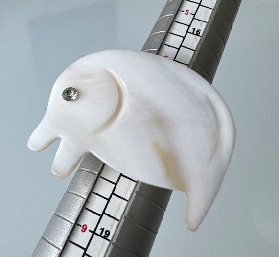 Einzigartiger Statement Ring mit Elefanten Perlmu… - image 2