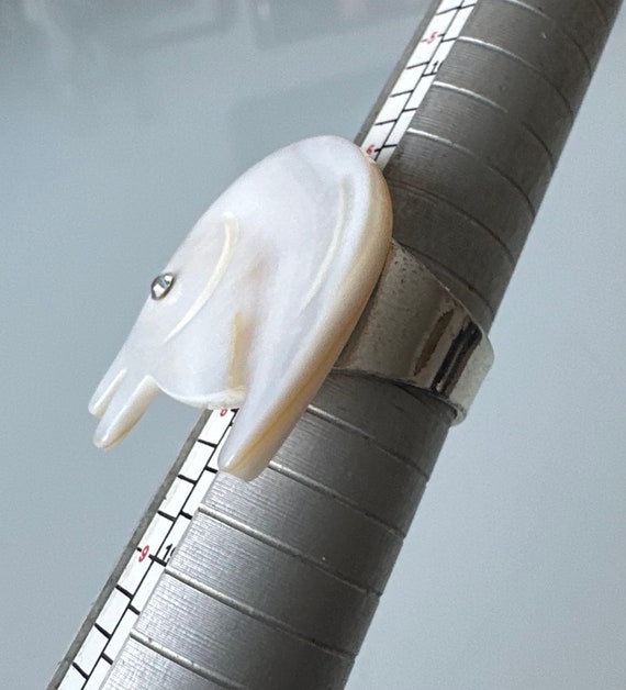 Einzigartiger Statement Ring mit Elefanten Perlmu… - image 3