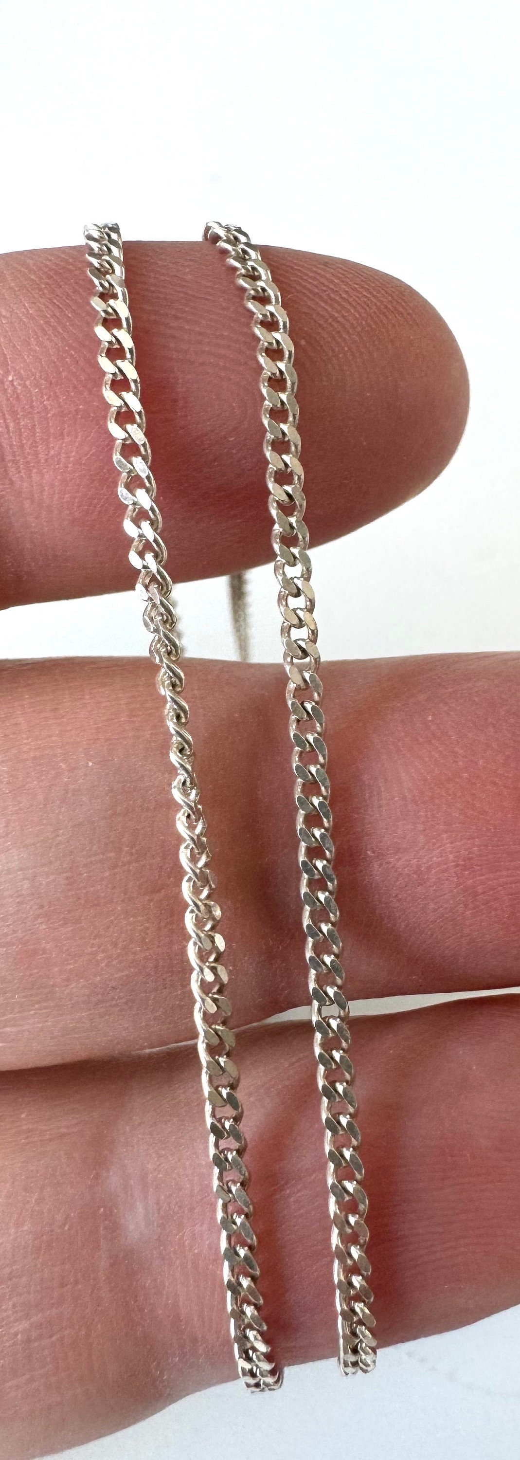 Collier Ancien En Argent à Grosses Mailles - Longueur 49,5 Cm - Occasion