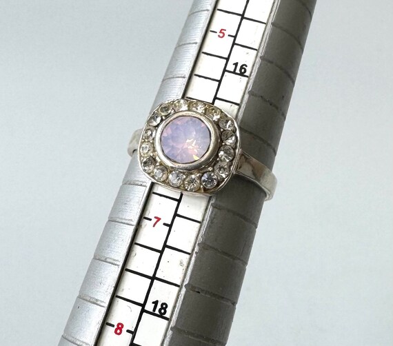 925 Silber Ring mit Rosa und Klaren Strass Steine… - image 10