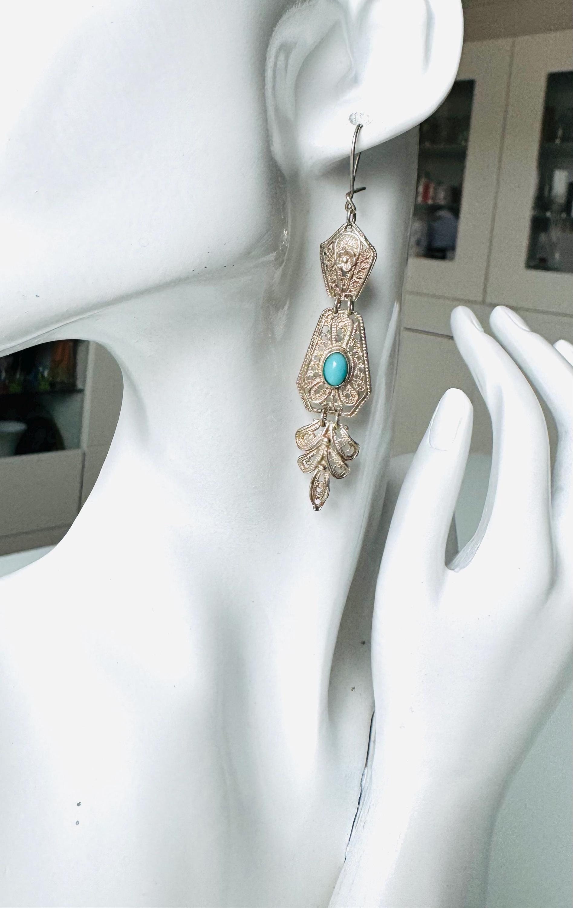 Orecchini A Cerchio In Argento Sterling Con Cristalli E Dettaglio Turchese