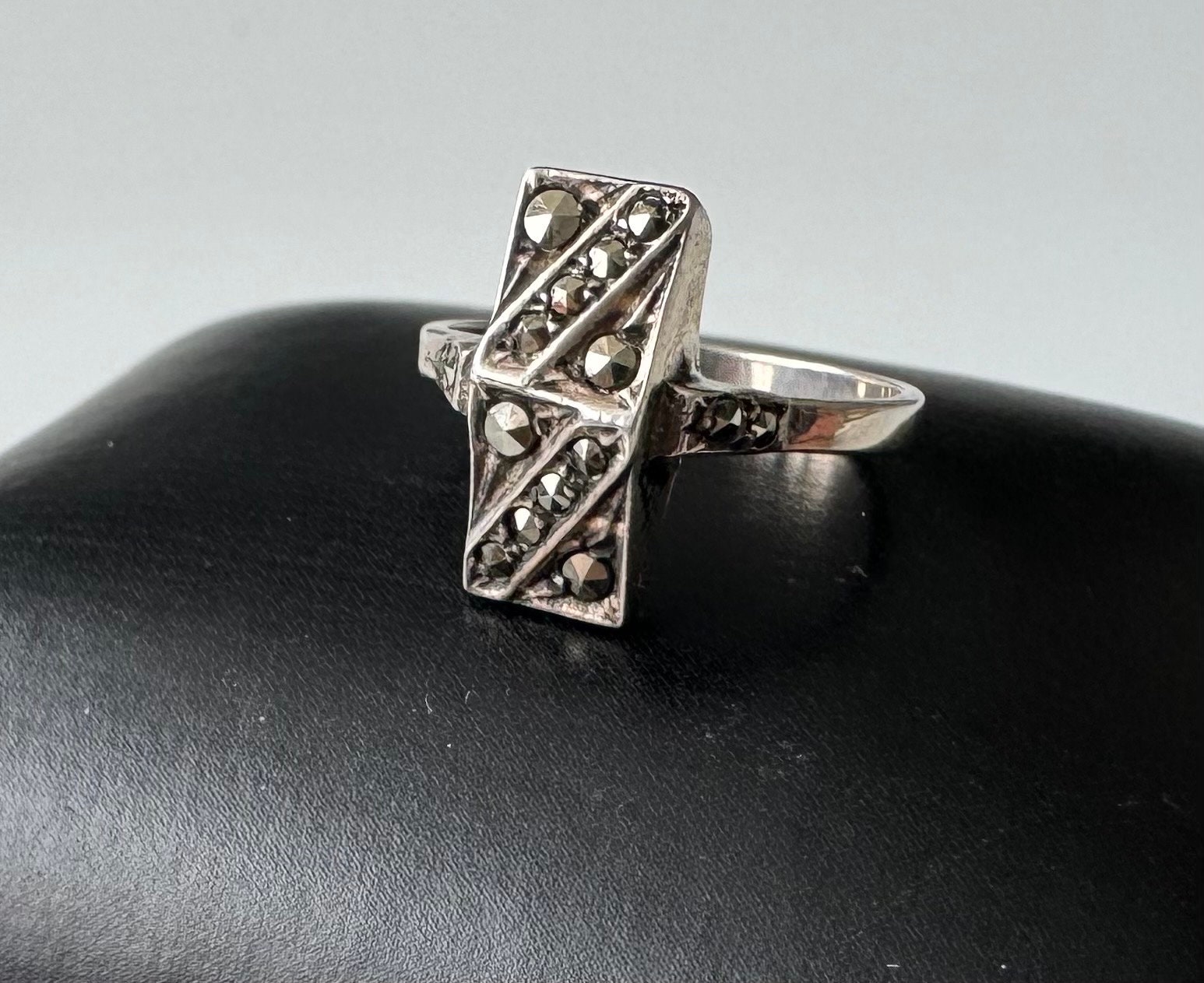 Art Deco Ring 925 Silber mit Markasiten EHA Deutschland um