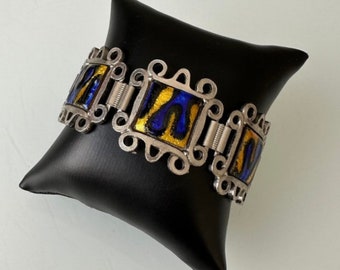 Vintage Armband Emaille Modernist Brutalist Mid-Century Modeschmuck !