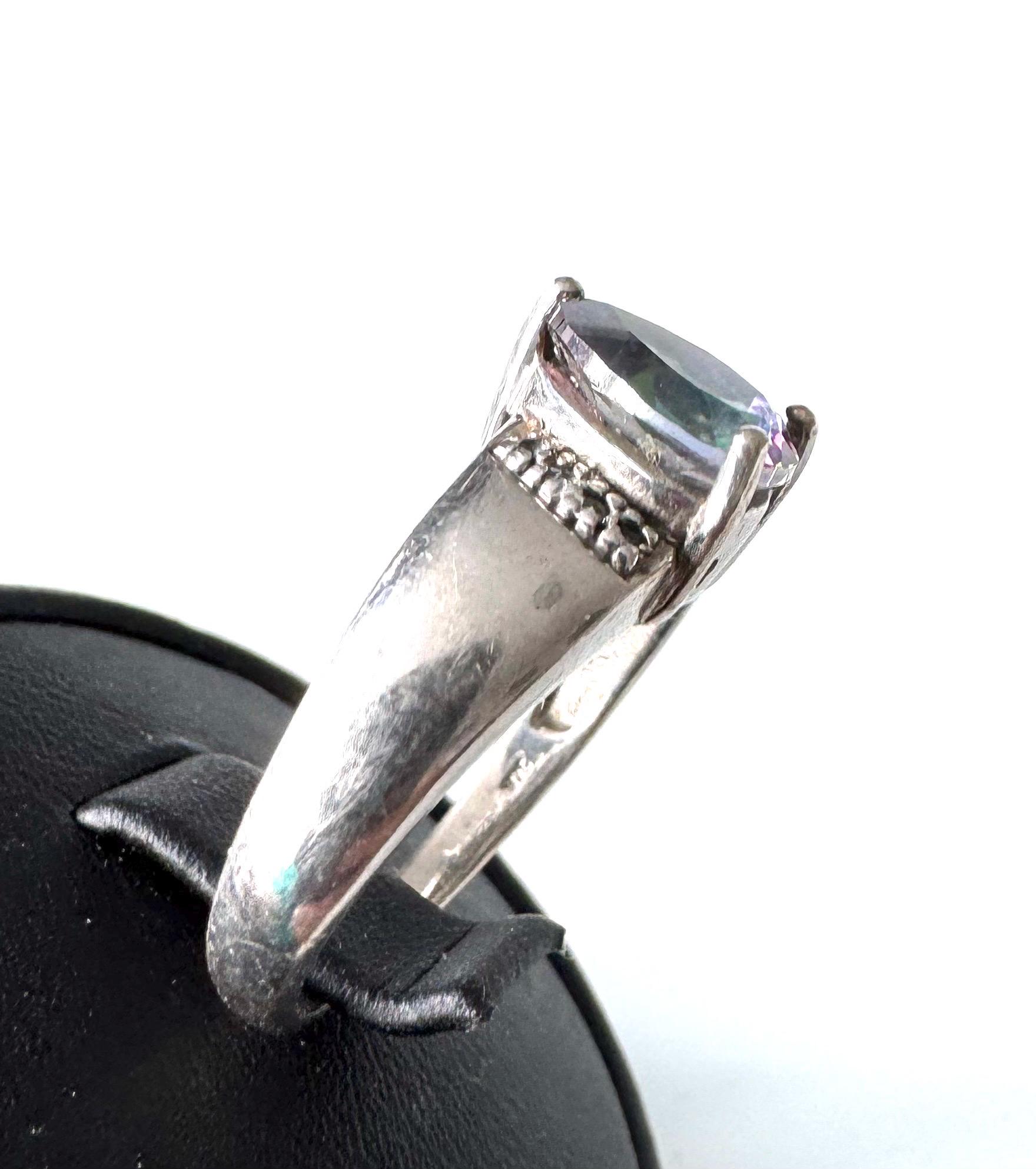 Bague En Argent Avec Topaze Mystique - Dimensions 33x17 Mm - Taille 58-59 - Neuf Sans Emballage