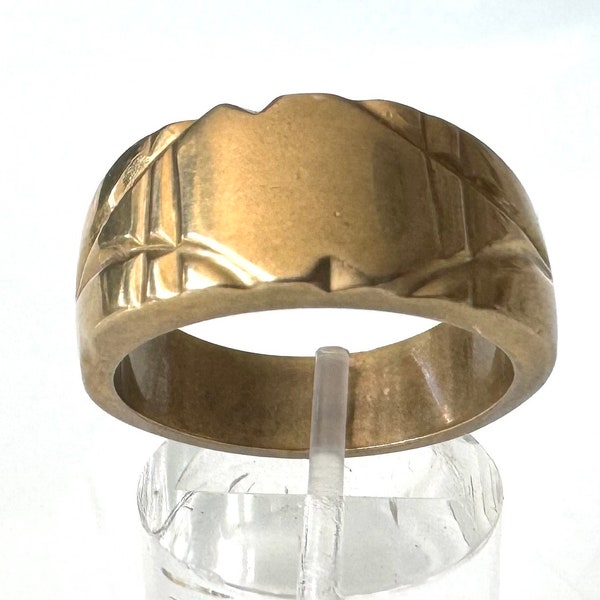 Vintage Modeschmuck Ring  Autobahngold 18 Karat Hartvergoldet