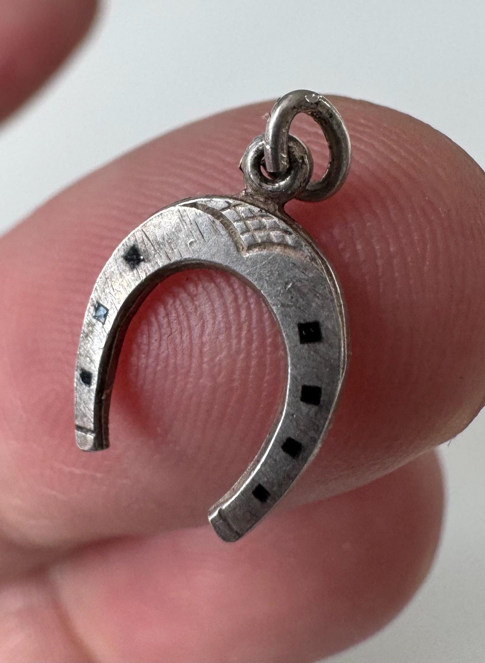 Ancien Pendentif En Argent Massif 925 - Fer à Cheval équitation Vénerie - Occasion