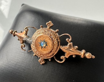 Broche antigo vitoriano em ouro, opala, ouro rosa e prata, para restauração!