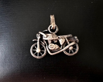 Motorrad Anhänger 925 Silber Kettenanhänger Vintage Silberschmuck