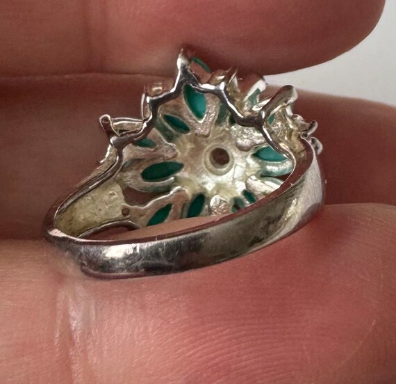Imposanter 925 Silber Ring: Einzigartiges Blumend… - image 5