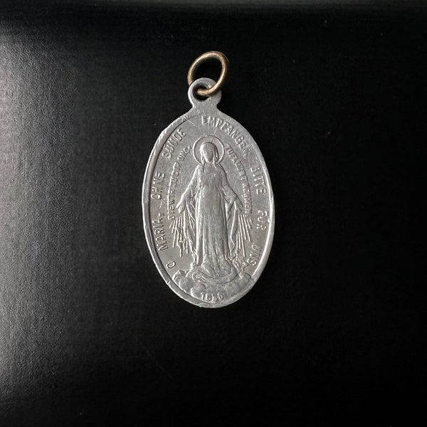 Alte Pilgermedaille Maria ohne Sünde 1830 Anhänger für Kette oder Armband Pilger Heilige Jungfrau Maria