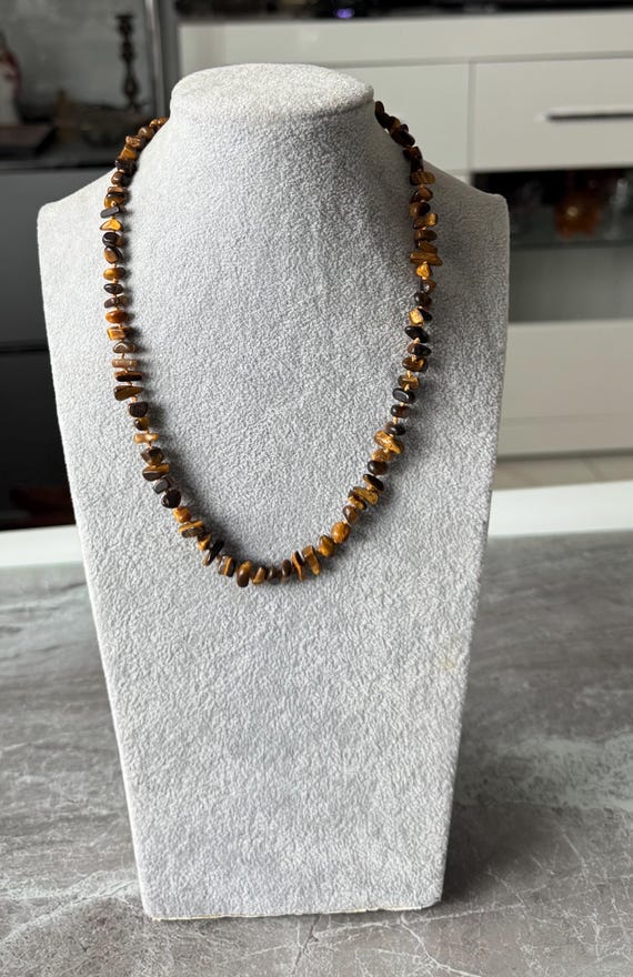 Tiger Eye Necklace 835 Silver Clasp Master Mark Australia