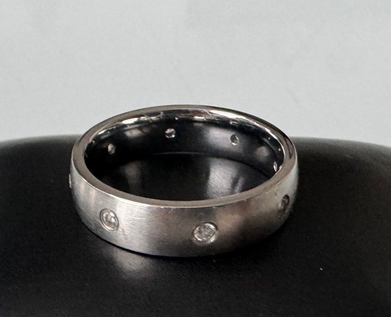 LOLIAS 9 Stück Edelstahl Herren Ringe Silber Schwarz Matt Finish