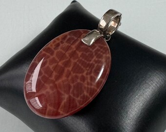 Magnificent fire agate pendant in 925 silver!