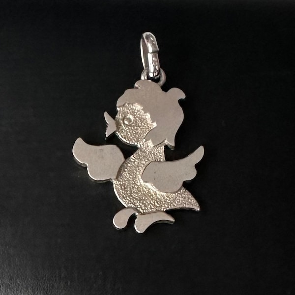 Friedrich Speidel Pforzheim vintage pendant 835 silver ducky duck super cute chain pendant