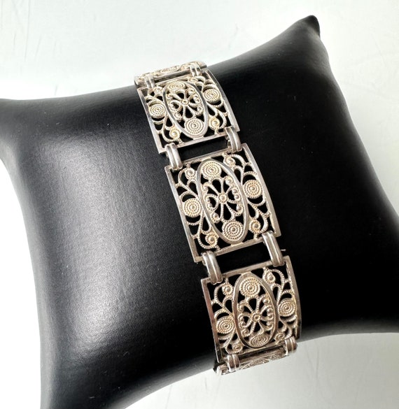 Bracelet Argent Massif 835 Et Perle De Corail - Fermoir Crochet