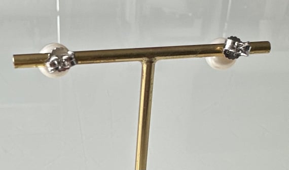 Paire De Boucles D'oreilles Anciennes En Argent Massif 925 - Perle Et Clous - Occasion