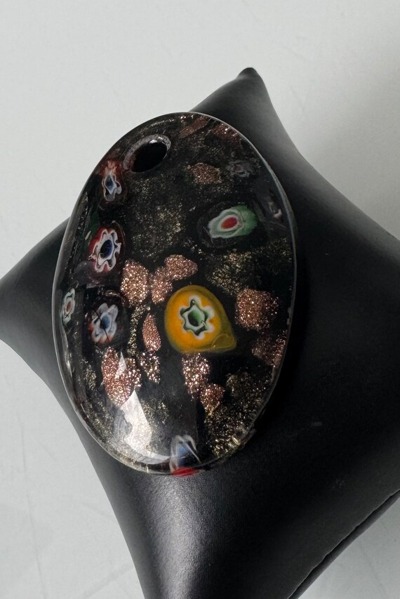 Large Murano glass pendant with bronze flakes! - image 9