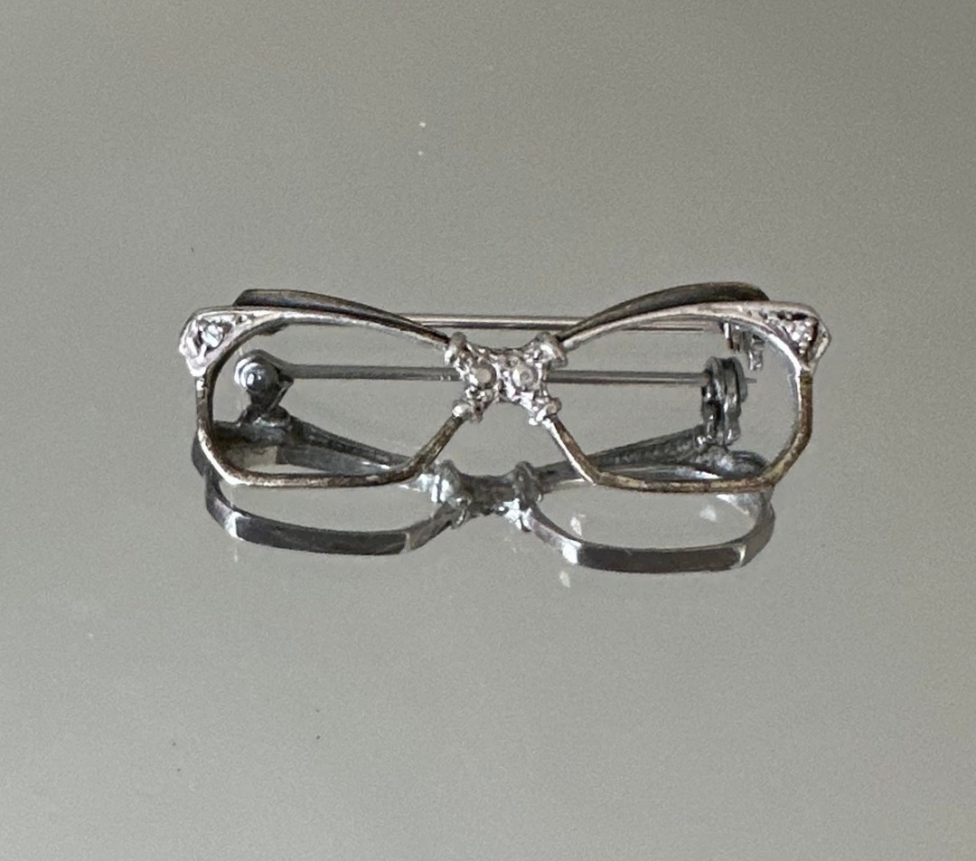 Broche Vintage En Argent Avec Pierre - Élégante, Occasion, Parfaite Pour Customiser