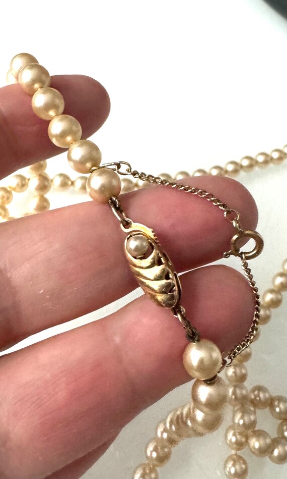 Elegante Vintage Perlenkette mit vergoldetem 925e… - image 7