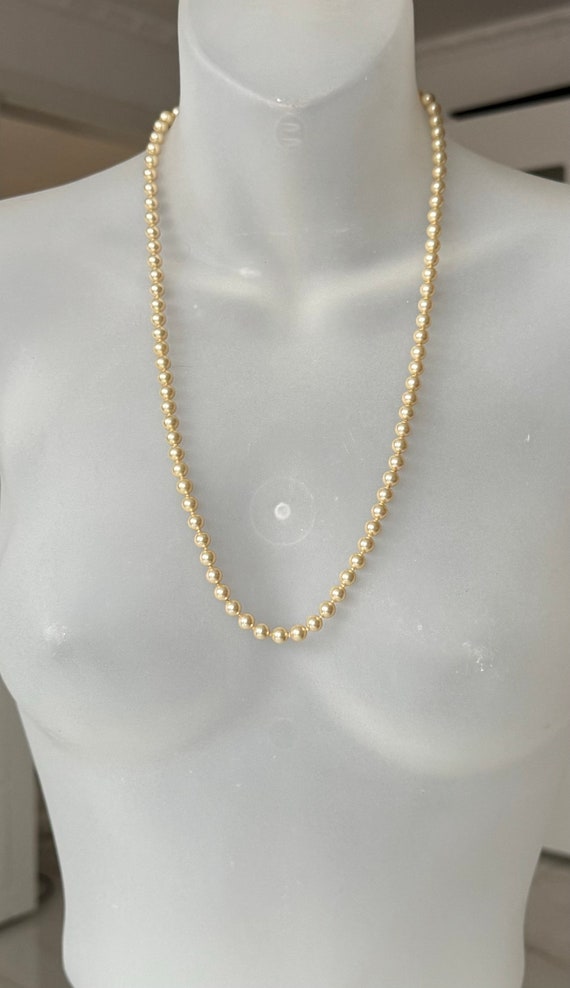 Elegante Vintage Perlenkette mit vergoldetem 925e… - image 2