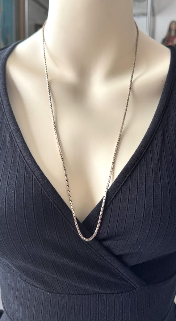 Solid Vintage Chain 835 Silver Unisex 71 Cm Long With Italian