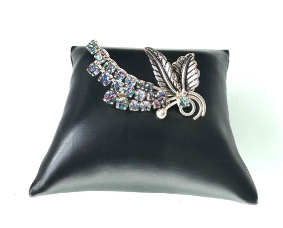 Broche Art Déco aspect argent avec strass ! - France Broche Art Déco aspect argent avec strass ! - France