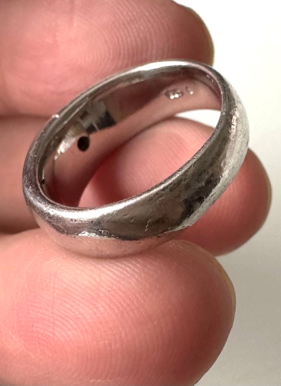 Designer 925 silver ring refined with a diamond /… - image 10