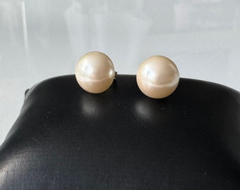 Orecchini in argento 925 con perle semicircolari bianco crema placcate oro!
