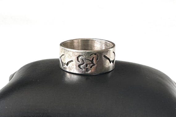Bague Artisanale Ouvragée En Argent 925 Taille 59 - Occasion, Fabrication Française, Argent Massif
