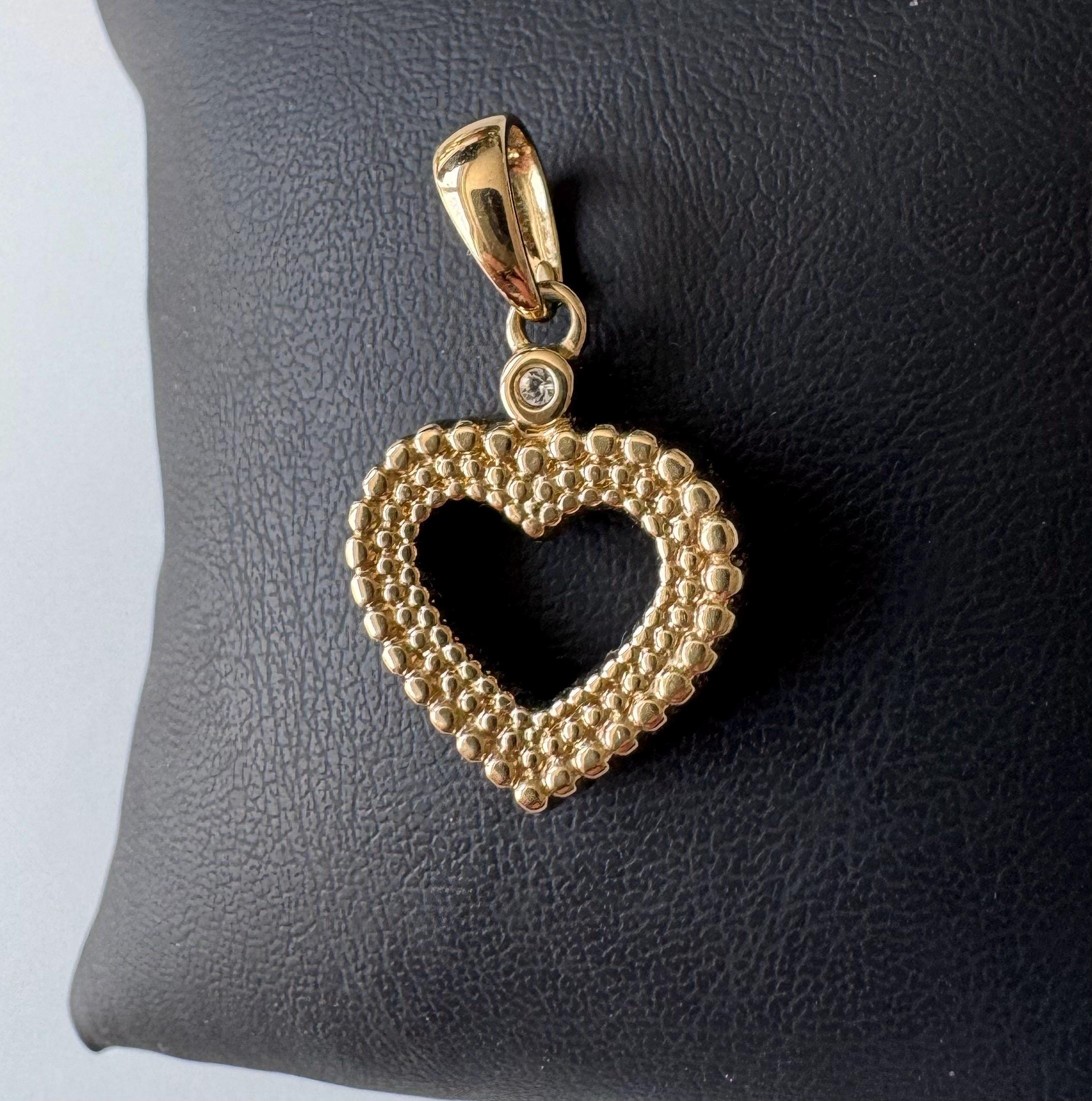Pierre Lang Heart Pendant Gold-plated With Clear Stone PL