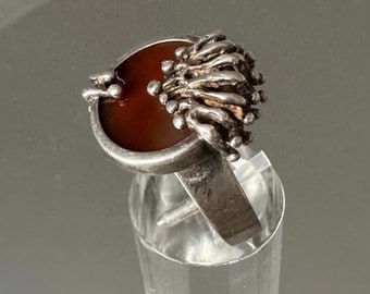 Designer Ring 835 GS Görlitz Silver Jewelry Modernist Brutalist