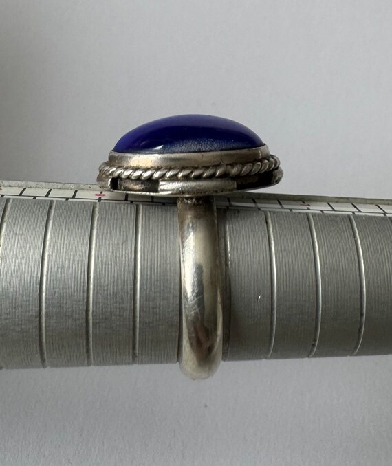 Vintage 925 Silber Ring mit Blauem Glasstein - Ei… - image 10