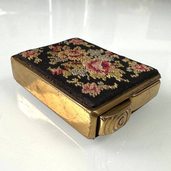 Vintage 60's perfume atomizer ETN Golden Seal with tapestry embroidery!