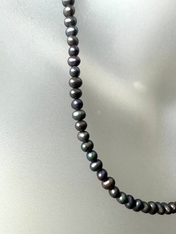 Perlenkette mit Silberkugeln 925 Silber - dunkle … - image 5