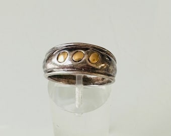 Vintage Silber Ring mit Gold und Silber gearbeitet - 925 Silber Unisex