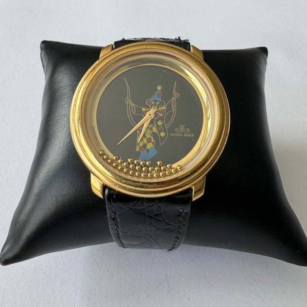 Seltene Vintage Meister-Anker Damen Armbanduhr mit Harlekin Design