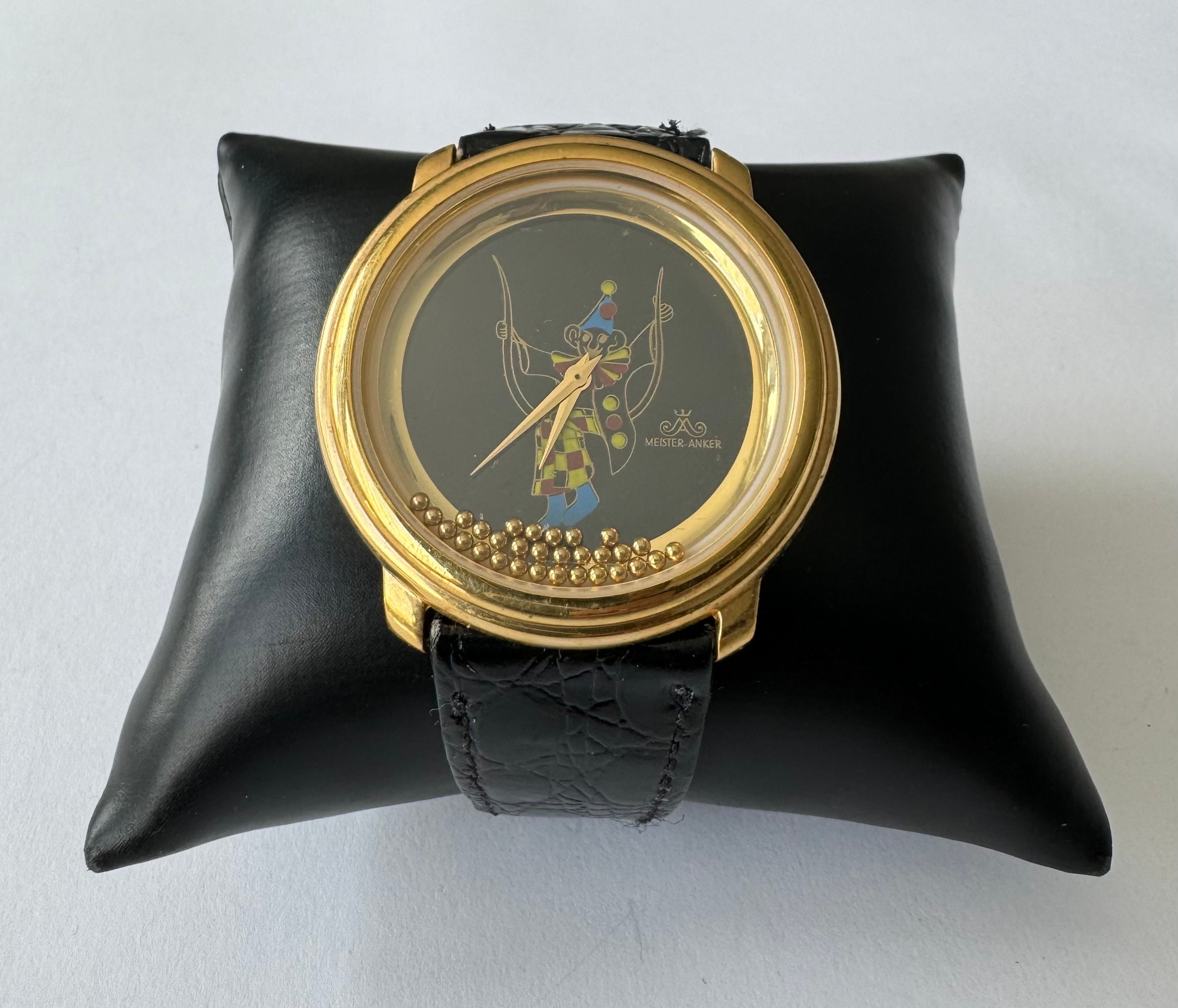 Vintage Meister-Anker Damen Armbanduhr mit Harlekin Design