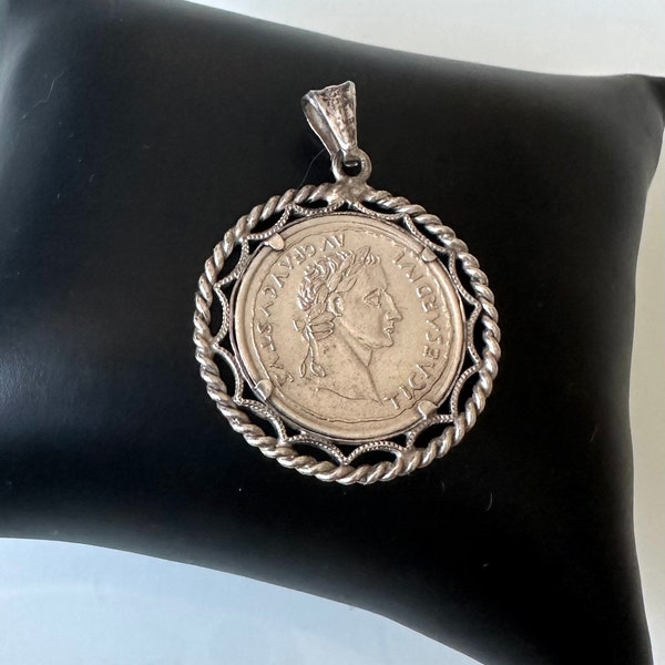 Rarity! Coin pendant silver medal in 835 silver setting - Augusta Vindelicorum 1985 - Ticaesardivi