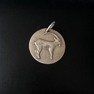 Zodiac sign 835 silver pendant Capricorn vintage!