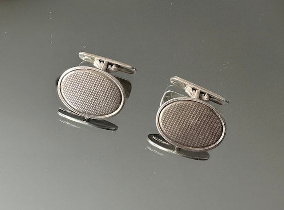 Boutons de manchettes vintage argent 835 signé MECAN