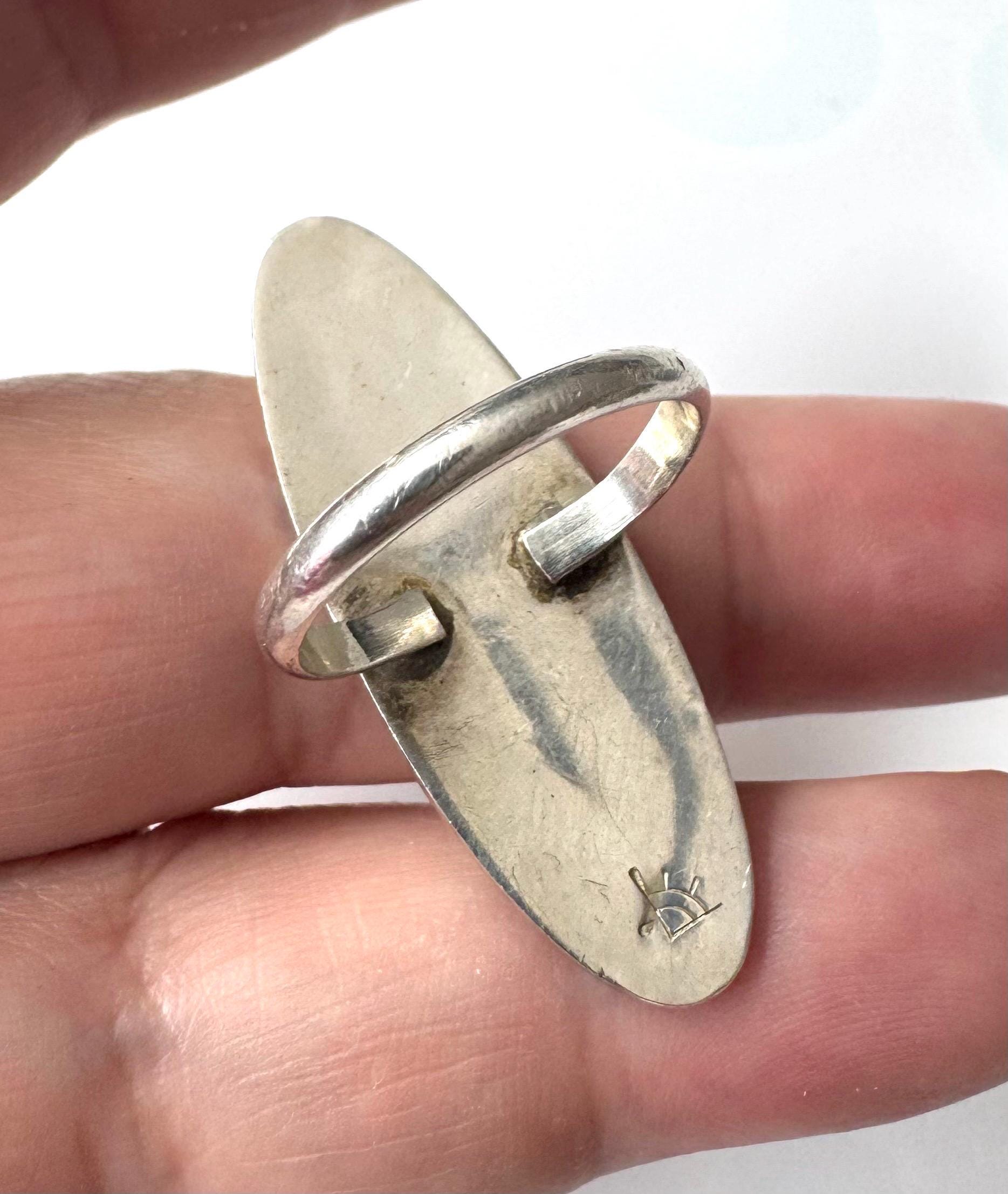 XXL Ring Clifton Mowa Hopi Sterling Silver Native American Jewelry
