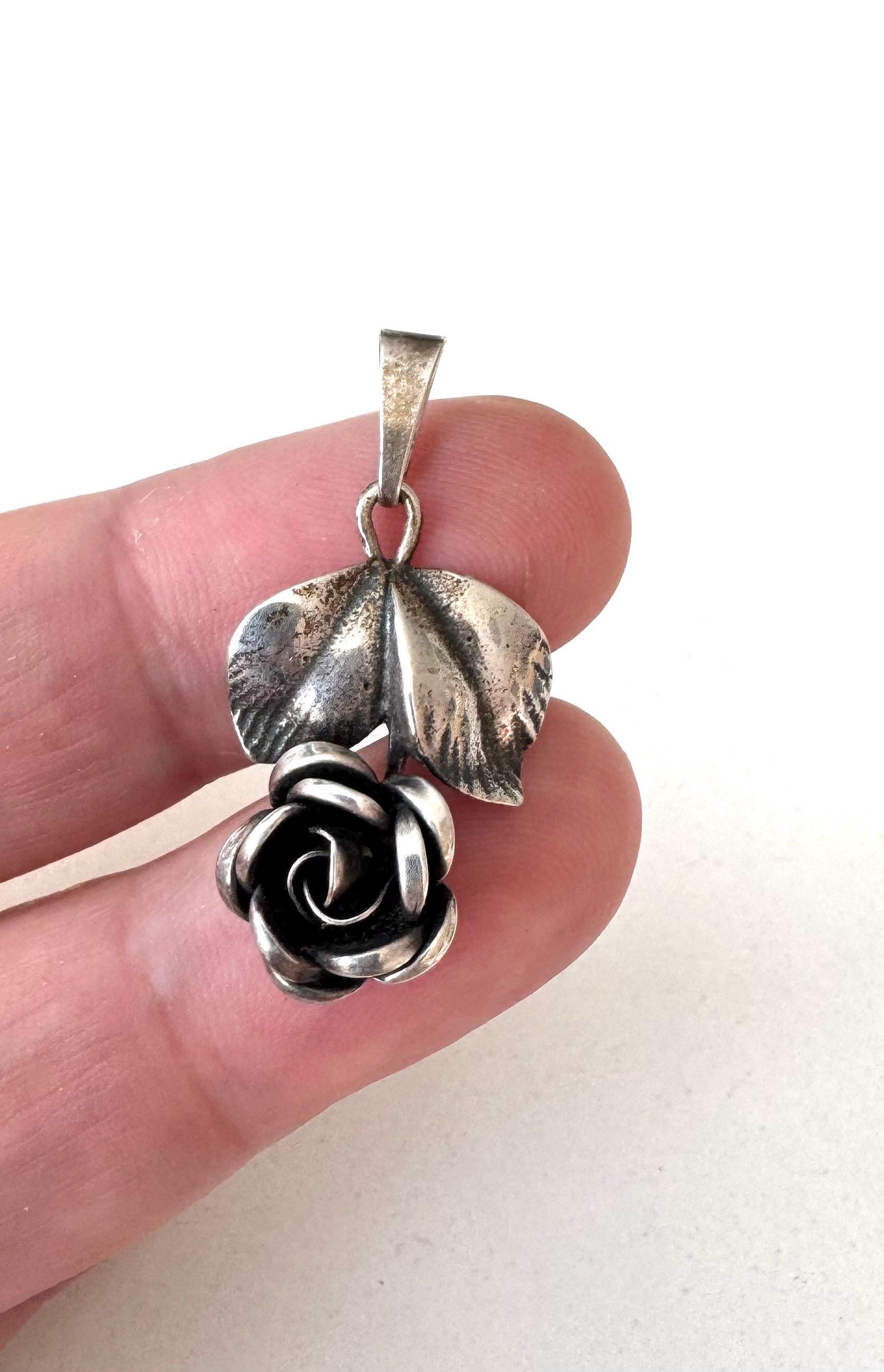 TKOO52 ✕ IKUO シルバーアクセサリー 925 Silver Pendant Rose Art Nouveau TEKA Theodor Klotz! - Etsy
