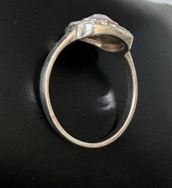 925 Silber Ring mit Rosa und Klaren Strass Steine… - image 9
