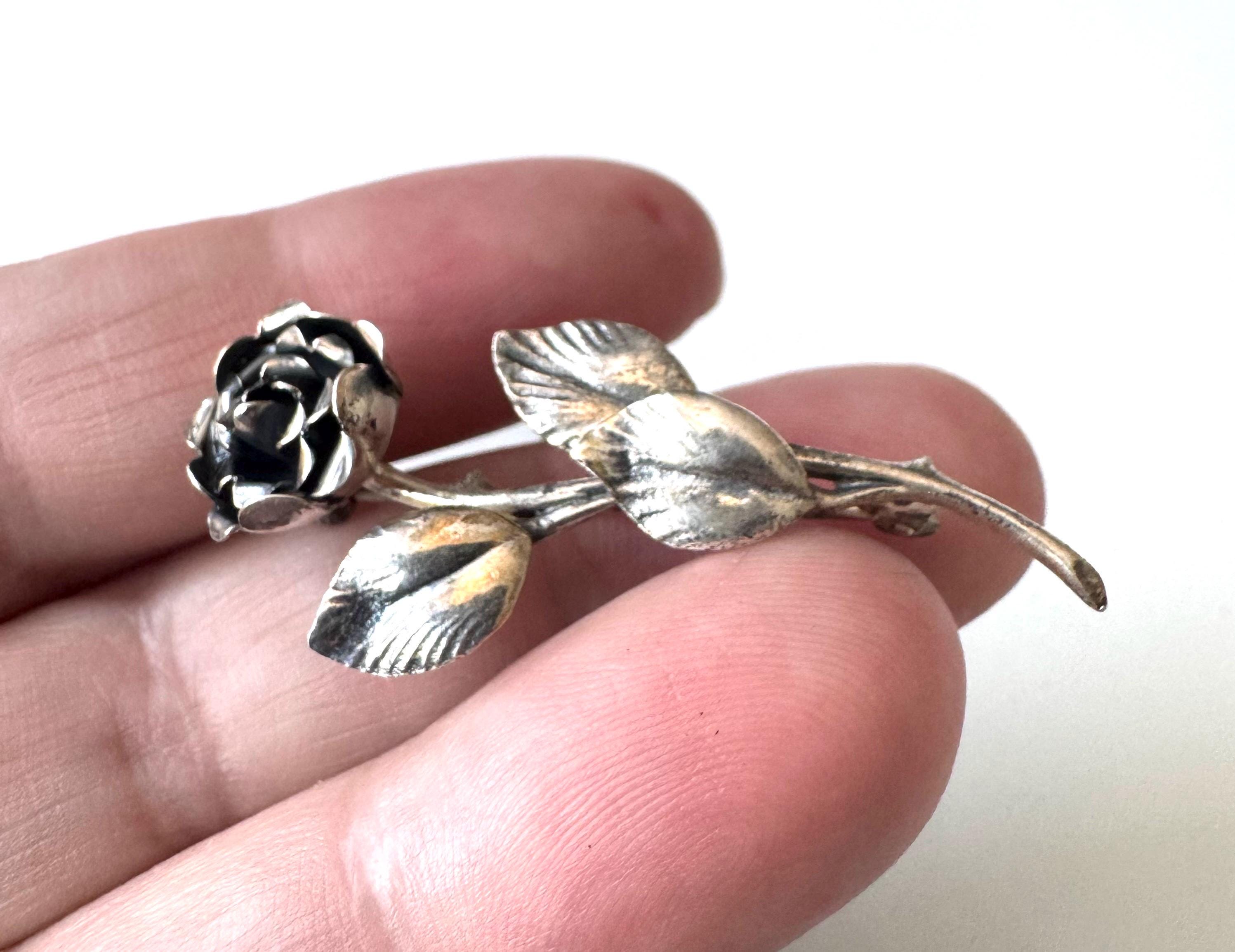 835 Silver Brooch Flower TEKA - Theodor Klotz Rose Brooch! - Etsy
