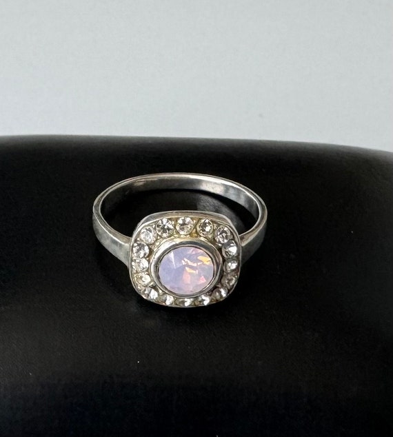 925 Silber Ring mit Rosa und Klaren Strass Steine… - image 7