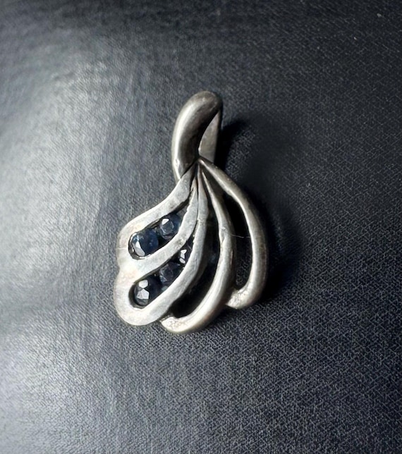 925 Sterling Silber Anhänger mit dunklen Aquamarinen !